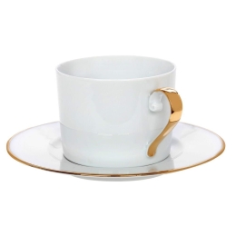 Φλυτζάνι Τσαγιού Elegance 24.001.16 G 250ml White-Gold Cryspo Trio Πορσελάνη