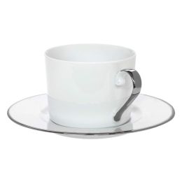 Φλυτζάνι Τσαγιού Elegance 24.001.16 P 250ml White-Platinum Cryspo Trio Πορσελάνη