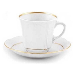 Φλυτζάνι Τσαγιού Kamelia 41.001.16G White-Gold Cryspo Trio Πορσελάνη