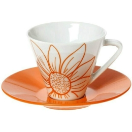 Φλυτζάνι Τσαγιού Oranie 25.392.16 Orange-White Cryspo Trio Πορσελάνη