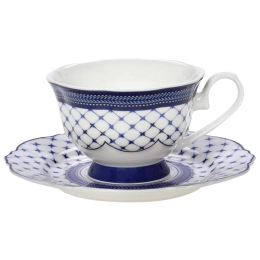 Φλυτζάνι Τσαγιού Με Πιατάκι Blue Lagoon 28.920.16 200ml Cryspo Trio Πορσελάνη