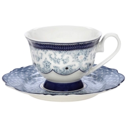 Φλυτζάνι Τσαγιού Με Πιατάκι Blue Lagoon 28.921.16 200ml Cryspo Trio Πορσελάνη