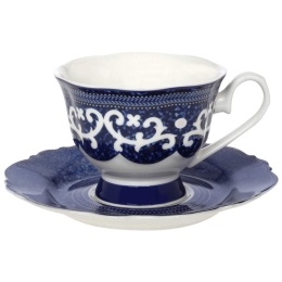 Φλυτζάνι Τσαγιού Με Πιατάκι Blue Lagoon 28.922.16 200ml Cryspo Trio Πορσελάνη