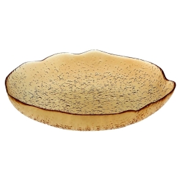 Φρουτιέρα Lovizna 80.490.06 Φ33cm Amber Cryspo Trio Γυαλί