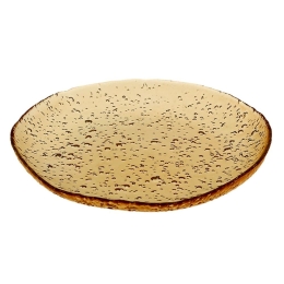Πιάτο Γλυκού Στρογγυλό Lovizna 80.490.03 Φ22cm Amber Cryspo Trio Γυαλί