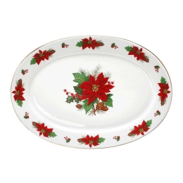Πιατέλα Σερβιρίσματος Οβάλ Poinsettia 06.241.06 38cm Multi Cryspo Trio
