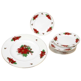 Σετ Πάστας Με Πιατέλα Poinsettia (Σετ 7Τμχ) 06.241.35 Multi Cryspo Trio