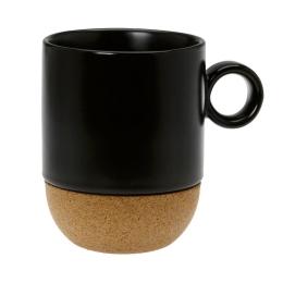 Κούπα 2015 10.015.25 280ml Black-Natural Cryspo Trio Πορσελάνη,Φελλός