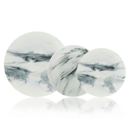 Σερβίτσιο Πιάτα Φαγητού Onyx (Σετ 20Τμχ) 47.900.40 White-Grey Cryspo Trio 20 τμχ Πορσελάνη