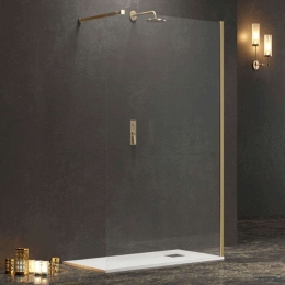 Πάνελ Ντουζιέρας Σταθερό Walkin 1 WAL1O120 Clear-Gold Karag 120X200 Αλουμίνιο