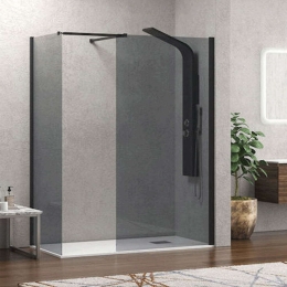 Πάνελ Ντουζιέρας Σταθερό Walkin 1 WAL1NF150 Fume-Black Karag 160X200 Αλουμίνιο