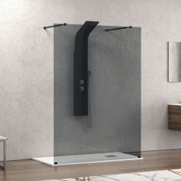 Πάνελ Ντουζιέρας Σταθερό Walkin 3 WAL3NF138 Fume-Black Karag 138X200 Αλουμίνιο