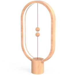 Φωτιστικό Επιτραπέζιο Ellipse DH0037LW/HBLEUB Με Μαγνητικό Διακόπτη 40cm Natural Allocacoc Ξύλο