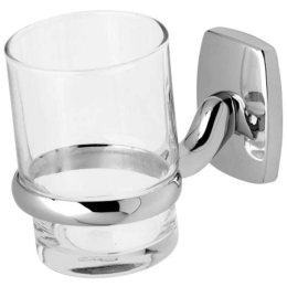 Ποτηροθήκη Hotelia 03-8070 6,5x5x6cm Chrome-Clear Gloria Ορείχαλκος,Γυαλί