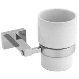 Ποτηροθήκη Siluetta 43-0258 Chrome-White Gloria Πορσελάνη,Μέταλλο