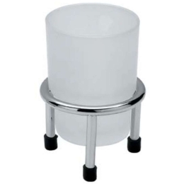 Ποτηροθήκη Holder 13-0158 Επικαθήμενη Chrome-White Gloria Ορείχαλκος,Γυαλί