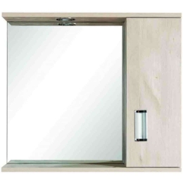 Καθρέπτης Μπάνιου Με Ντουλάπι Fino 36-0007 62x55x13,5cm Με Ένα Φως Beige Gloria PVC