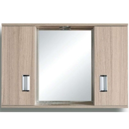 Καθρέπτης Μπάνιου Με Ντουλάπι Fino 48-0008 72x55x13,5cm Με Ένα Φως Zebra Gloria PVC