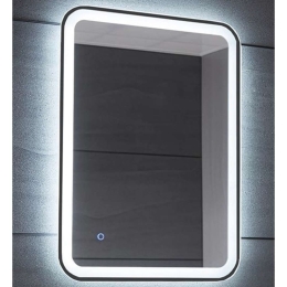 Καθρέπτης Μπάνιου Σκέτος Rolan 77-9131 Με Φως Led Touch 60x80cm Black Gloria Γυαλί