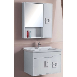 Έπιπλο Μπάνιου Με Καθρέφτη Hotel set-0082 80cm White Gloria PVC