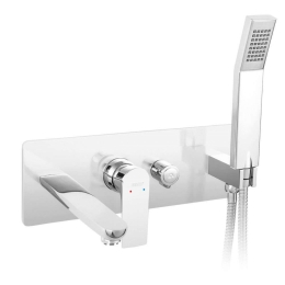 Μπαταρία Μπάνιου Εντοιχισμού Algeo Square BAQ11P Chrome Ferro Μέταλλο