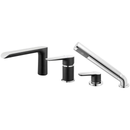 Μπαταρία Μπάνιου Επικαθήμενη Adore BDR11ABLC Black-Chrome Ferro Μέταλλο