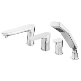 Μπαταρία Μπάνιου Επικαθήμενη Algeo Square BAQ11A Chrome Ferro Μέταλλο