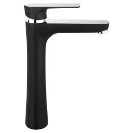 Μπαταρία Νιπτήρος Υψηλή Algeo Square BAQ2LBLC Black-Chrome Ferro Μέταλλο