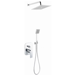 Σετ Μπαταρίας Εντοιχισμού Algeo Square Chrome Ferro Μέταλλο, Κεραμικό