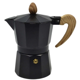 Καφετιέρα Espresso Με Ξύλινο Χέρι 807635 300ml Black Ankor Ανοξείδωτο Ατσάλι