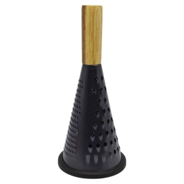 Τρίφτης Με Ξύλινη Λαβή 812417 11,5x11,5x25,5cm Black Ankor Ανοξείδωτο Ατσάλι