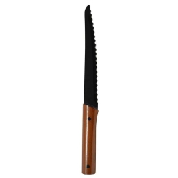 Μαχαίρι Ψωμιού Με Ξύλινη Λαβή 809639 33cm Black Ankor Ανοξείδωτο Ατσάλι