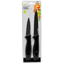 Μαχαίρια (Σετ 2Τμχ.) Με Πλαστική Λαβή 804207 23 & 18cm Black Ankor Ανοξείδωτο Ατσάλι