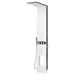 Στήλη Υδρομασάζ Bianco Nero Touch A7118 148x24,5cm White-Black Praxis Αλουμίνιο