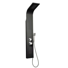 Στήλη Υδρομασάζ Nero A7304B 140x20cm Black Praxis Αλουμίνιο