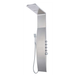 Στήλη Υδρομασάζ Θερμοστατική Leonora S9786 52x23x150cm Inox Praxis Αλουμίνιο