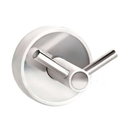 Άγκιστρο Μπάνιου Διπλό Optimo 6202 99 6x6x5,2cm White-Chrome Karag Ανοξείδωτο Ατσάλι