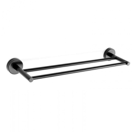 Κρεμάστρα Πετσέτας Διπλή Uno 1262 55 60cm Black Karag Ανοξείδωτο Ατσάλι
