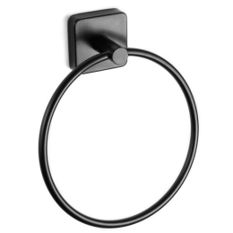 Κρεμάστρα Πετσέτας Κρίκος Quattro 4220 55 17x5,2x19cm Black Karag Ανοξείδωτο Ατσάλι