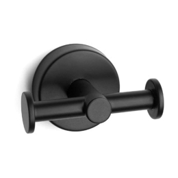Άγκιστρο Μπάνιου Διπλό Uno 1222 55 Black Karag Ανοξείδωτο Ατσάλι