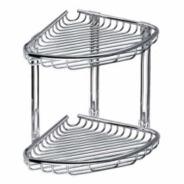 Γωνιακή Ραφιέρα Μπάνιου RETI 963777 21x21x27cm Chrome Karag Ανοξείδωτο Ατσάλι