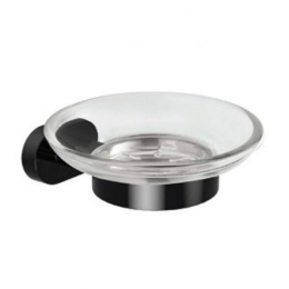 Σαπουνοθήκη Γυάλινη New Oval 75059-B Black Karag Γυαλί