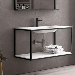 Βάση Νιπτήρα New Sospeso NEWB100N 100×46×50cm Black Karag Ανοξείδωτο Ατσάλι