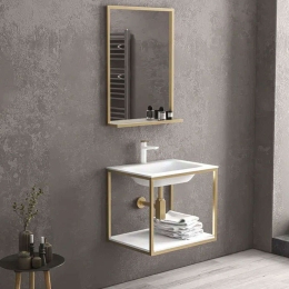 Βάση Νιπτήρα New Sospeso NEWB60O 60×46×50cm Gold Karag Ανοξείδωτο Ατσάλι