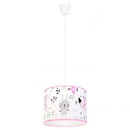 Φωτιστικό Οροφής Παιδικό Bear KL-0016 E27 Φ35cm 20cm Pink-Multi Metanor Μέταλλο,Ύφασμα