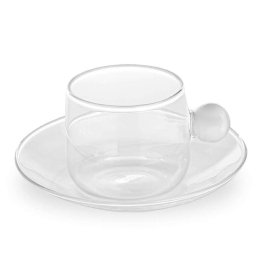 Φλυτζάνι Τσαγιού Bilia BA00701 220ml White-Clear Zafferano Γυαλί