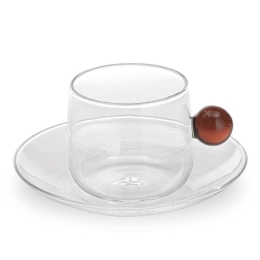 Φλυτζάνι Τσαγιού Bilia BA00704 220ml Amber-Clear Zafferano Γυαλί