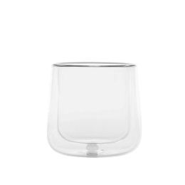 Φλυτζάνι Καφέ Διπλού Τοιχώματος Bilia BA80801 95ml White-Clear Zafferano Γυαλί