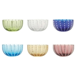 Μπωλ Παγωτού Perle (Σετ 6Τμχ) PR00899 380ml 11,5x6cm Multi Zafferano Γυαλί