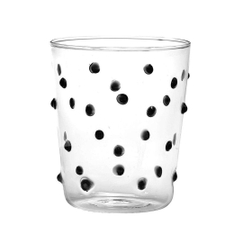 Ποτήρι Νερού Party PY00102 450ml Black-Clear Zafferano Γυαλί